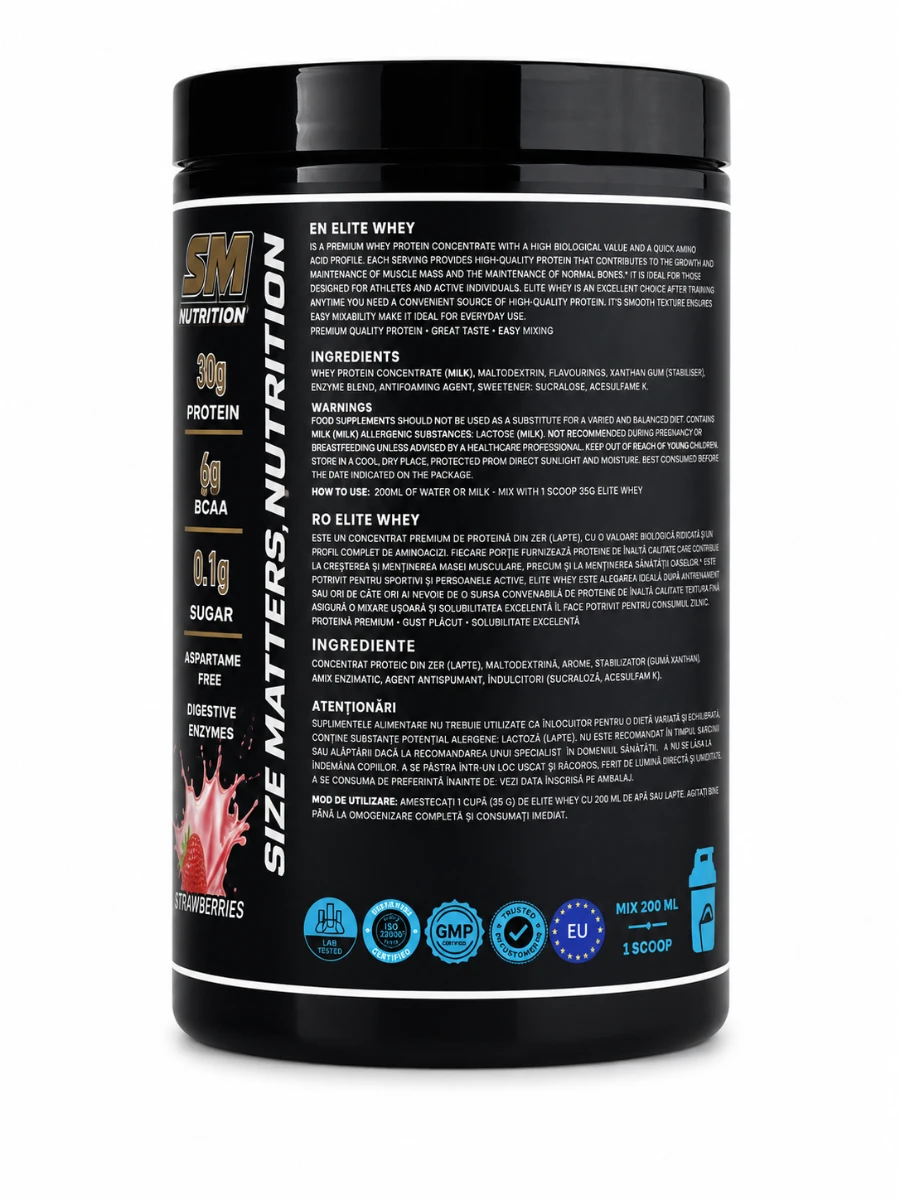 SM Nutrition Elite Whey Strawberry 1000g 3