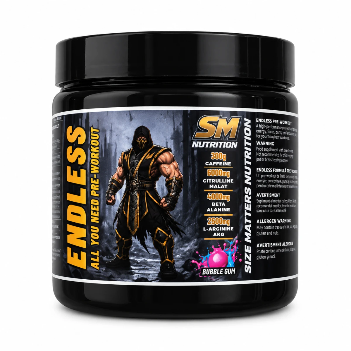SM Nutrition Endless Pre-workout 450g Bubble Gum