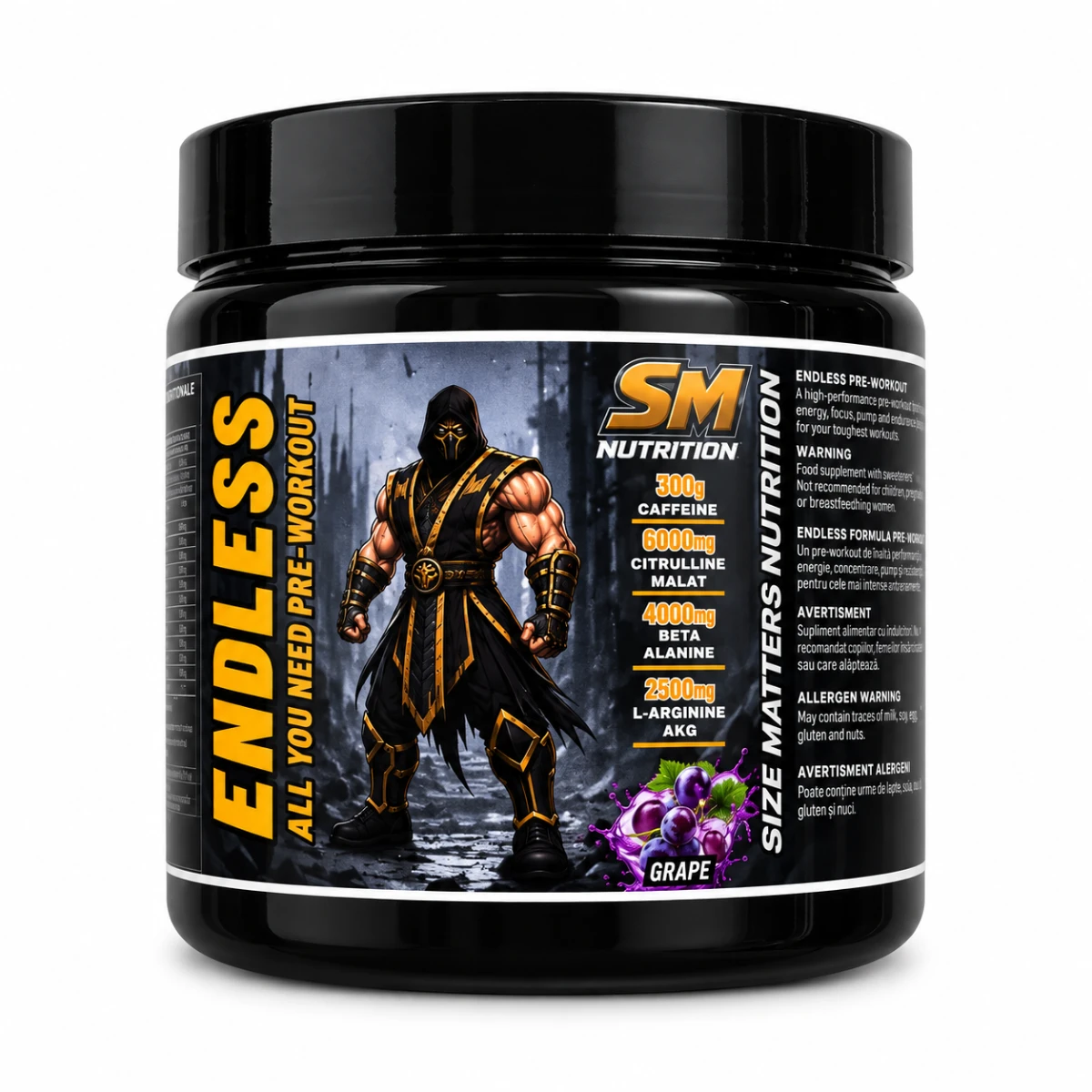 SM Nutrition Endless Pre-workout 450g Grape