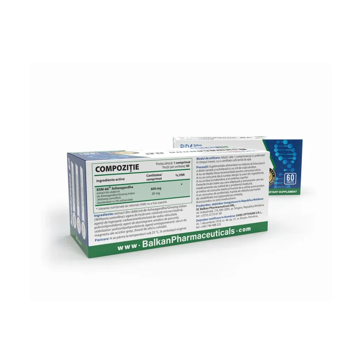 Balkan Pharmaceuticals Ashwaganda 60 capsule KSM 66 2
