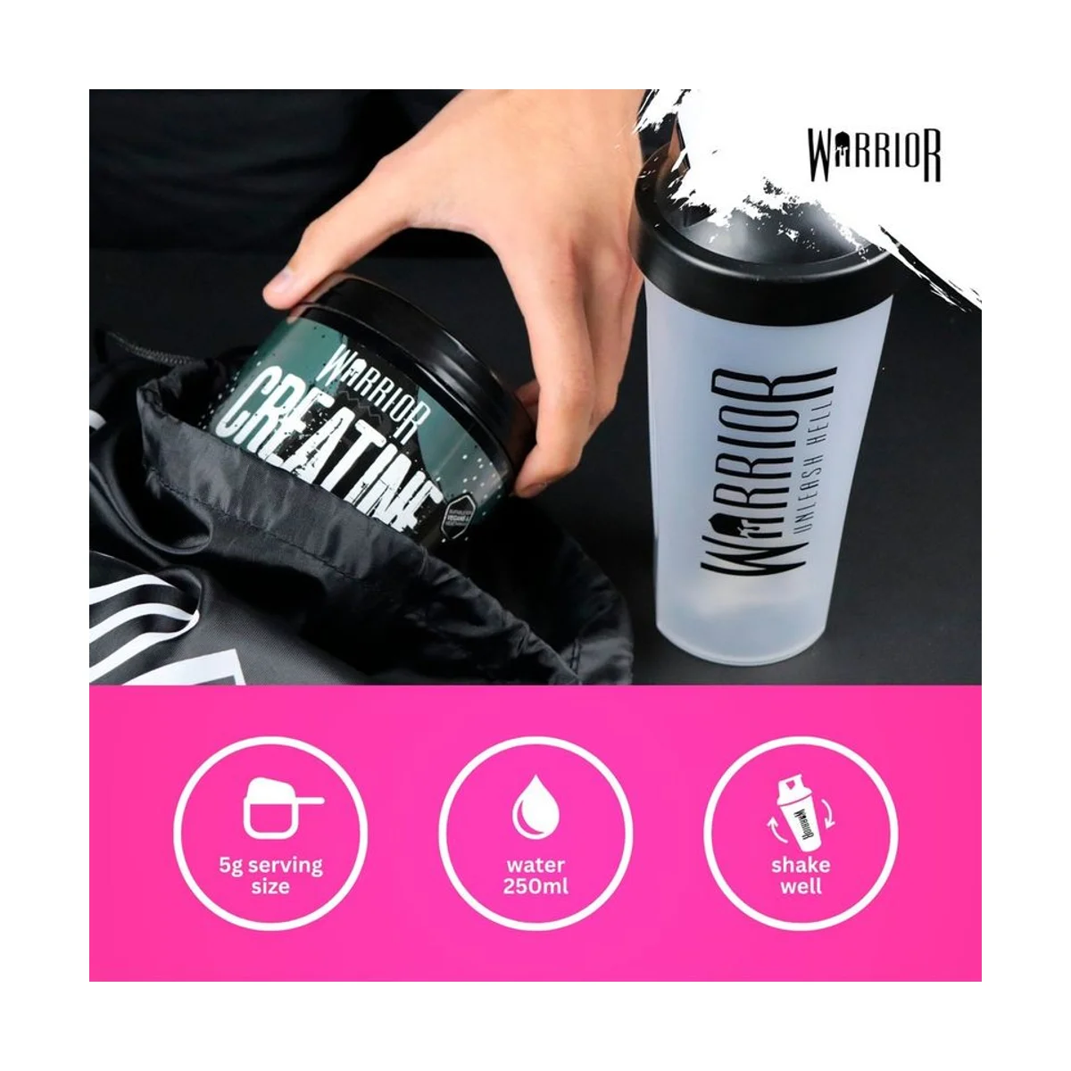Warrior Creatine Monohydrate Micronised Blazin Berry 300g 3