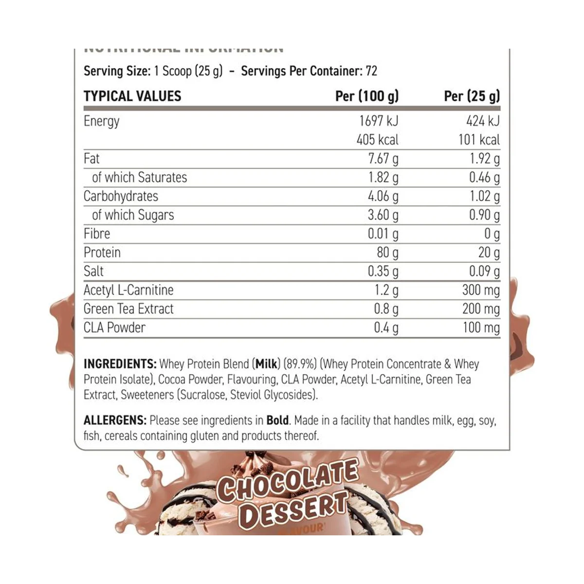 Applied Nutrition Diet Protein 1.8kg Chocolate Dessert