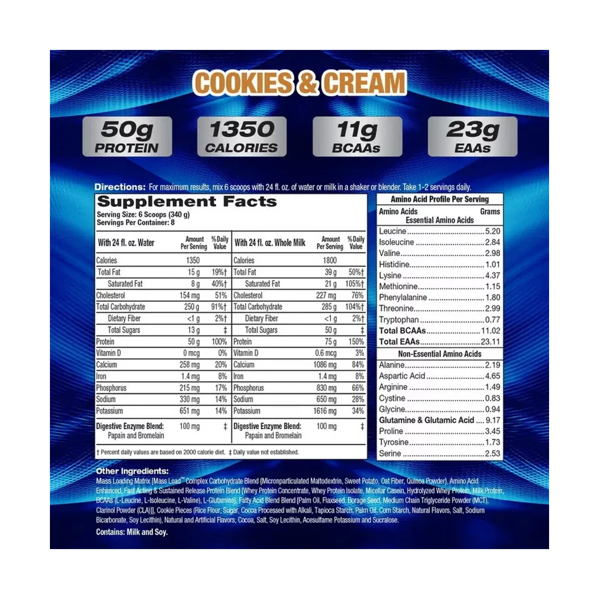 MHP Up Your Mass XXL 1350 2.72kg Cookies Cream 2