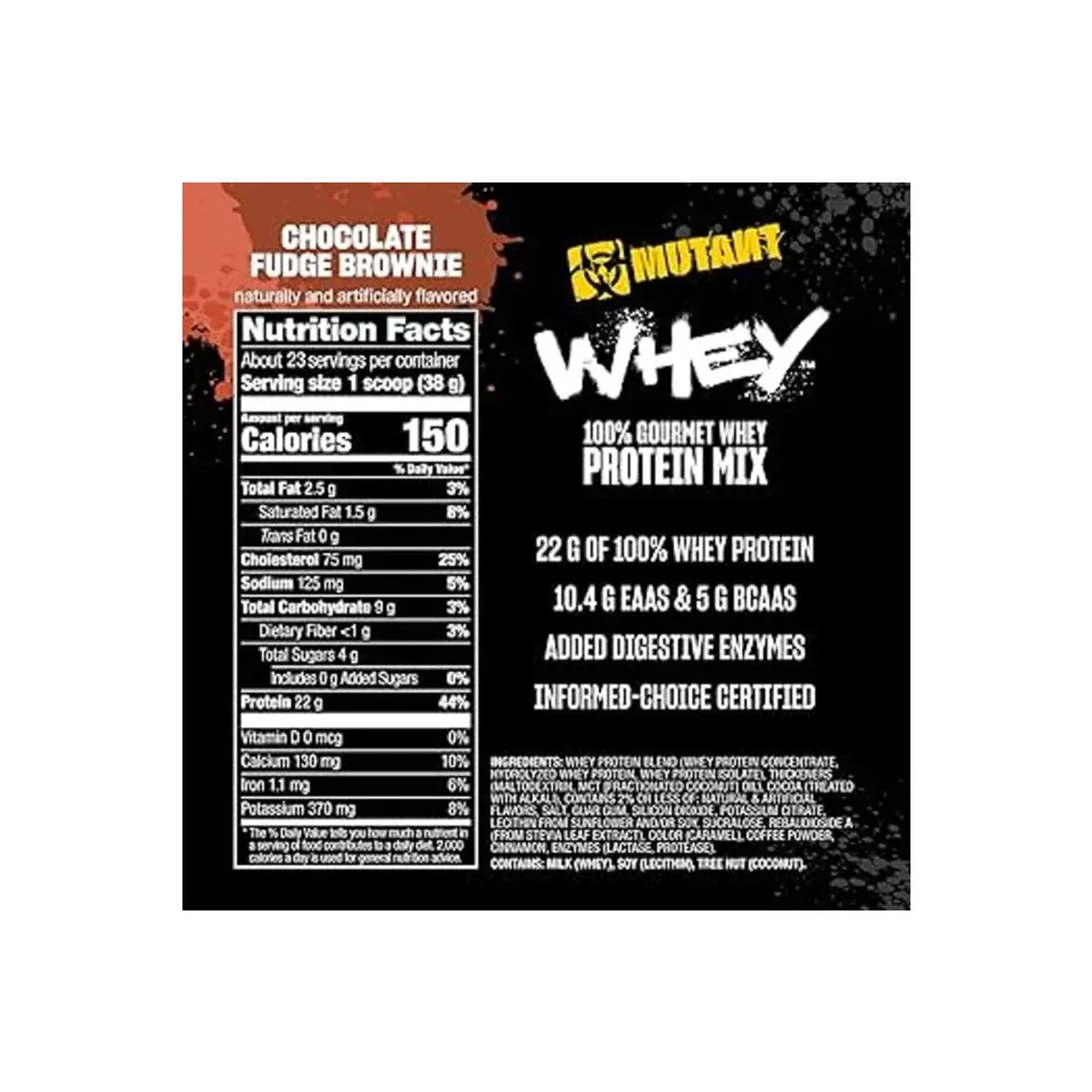 Mutant Whey Chocolate Fudge Brownie 2270g 2