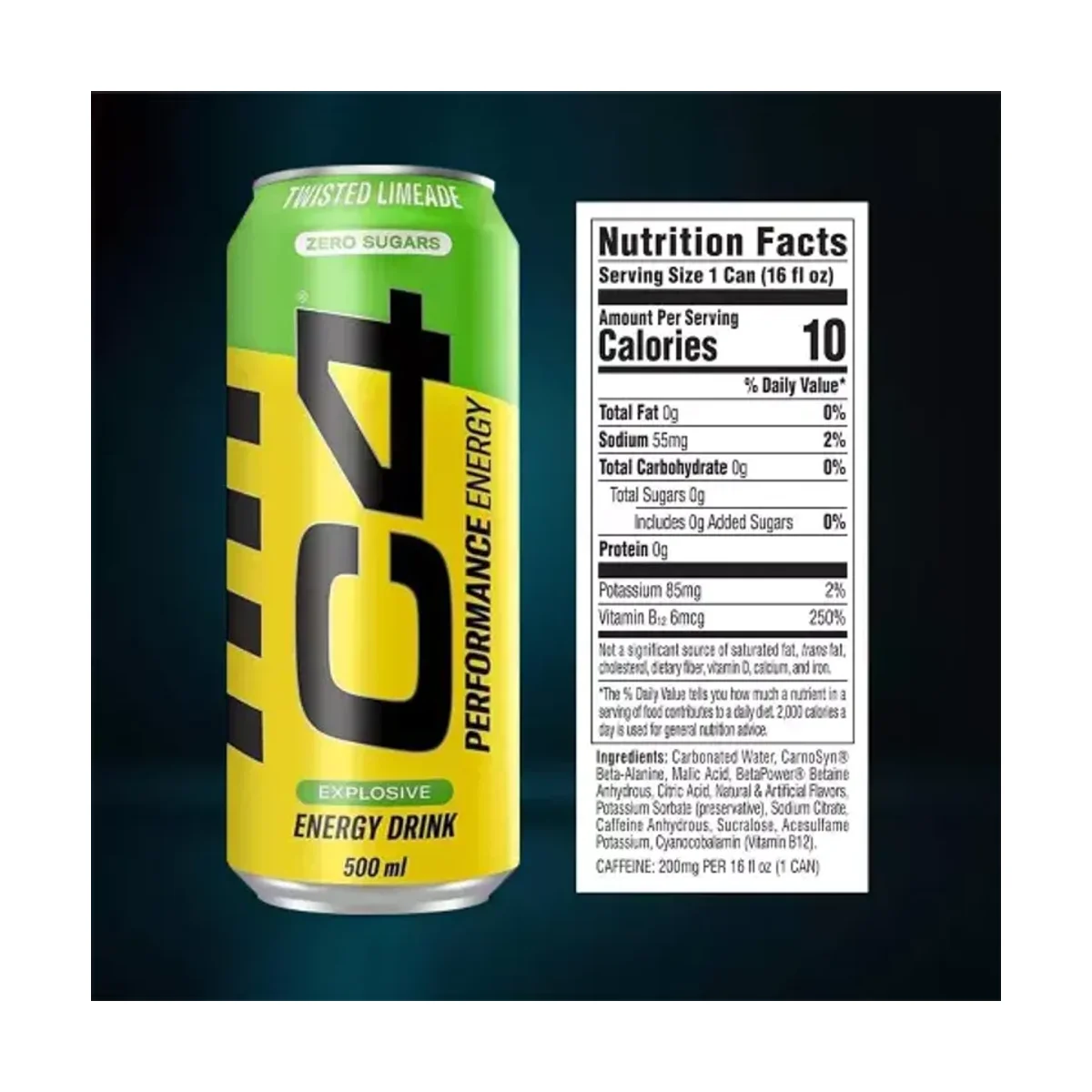 Cellucor C4 Energy Drink Twisted Limeade 500ml 2