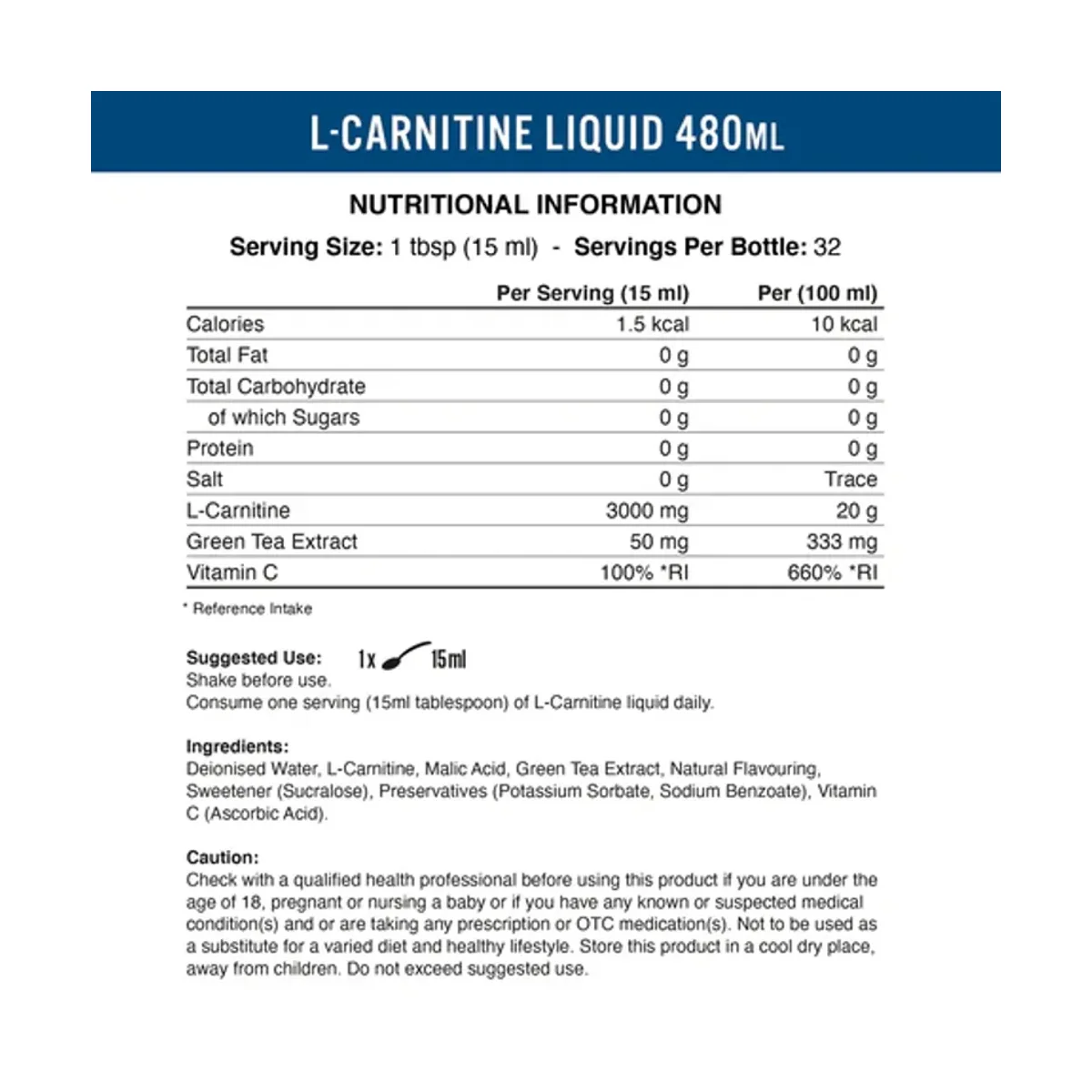 Applied Nutrition L-Carnitine Liquid 3000 Sour Apple 480ml 2