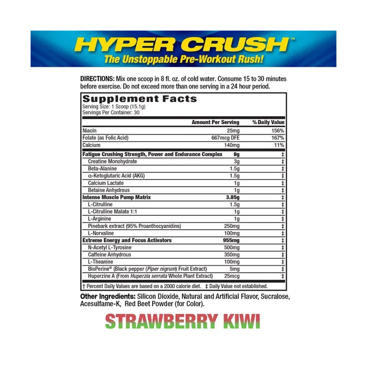 MHP Hyper Crush Pre-workout Strawberry-Kiwi 453g 2