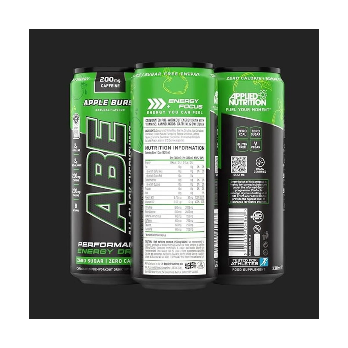Applied Nutrition Abe Energy Drink Apple Burst 330ml 4