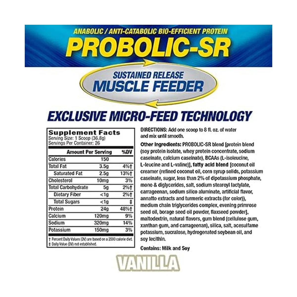 MHP Probolic-SR Muscle Feeder Vanilla 26 serviri 2