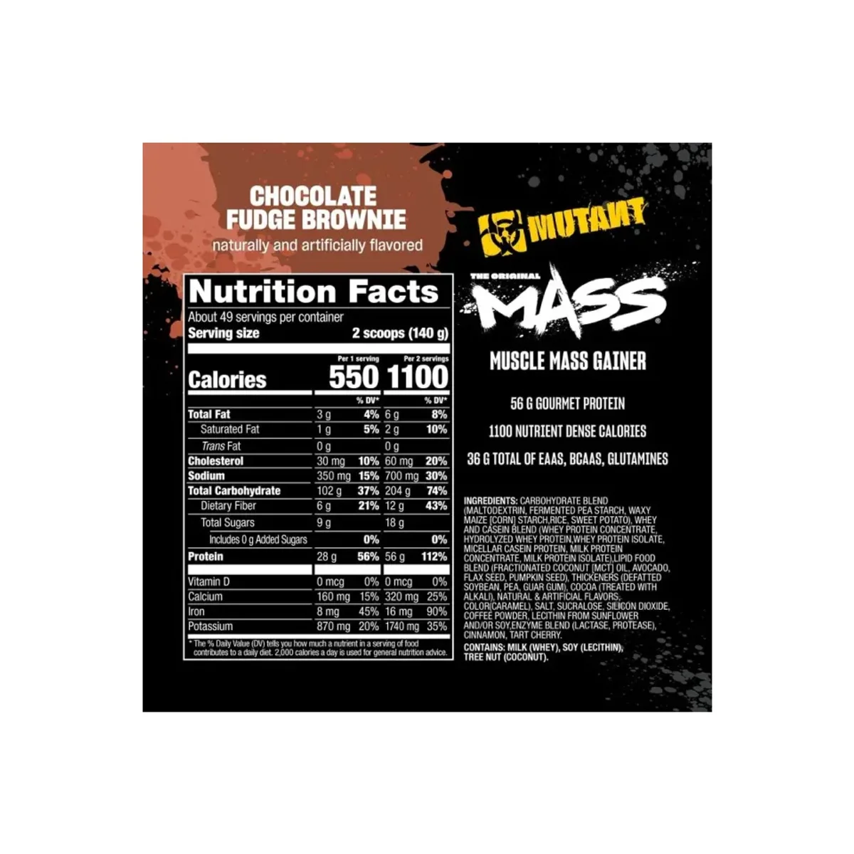 Mutant Mass Chocolate Fudge Brownie 2270g 2