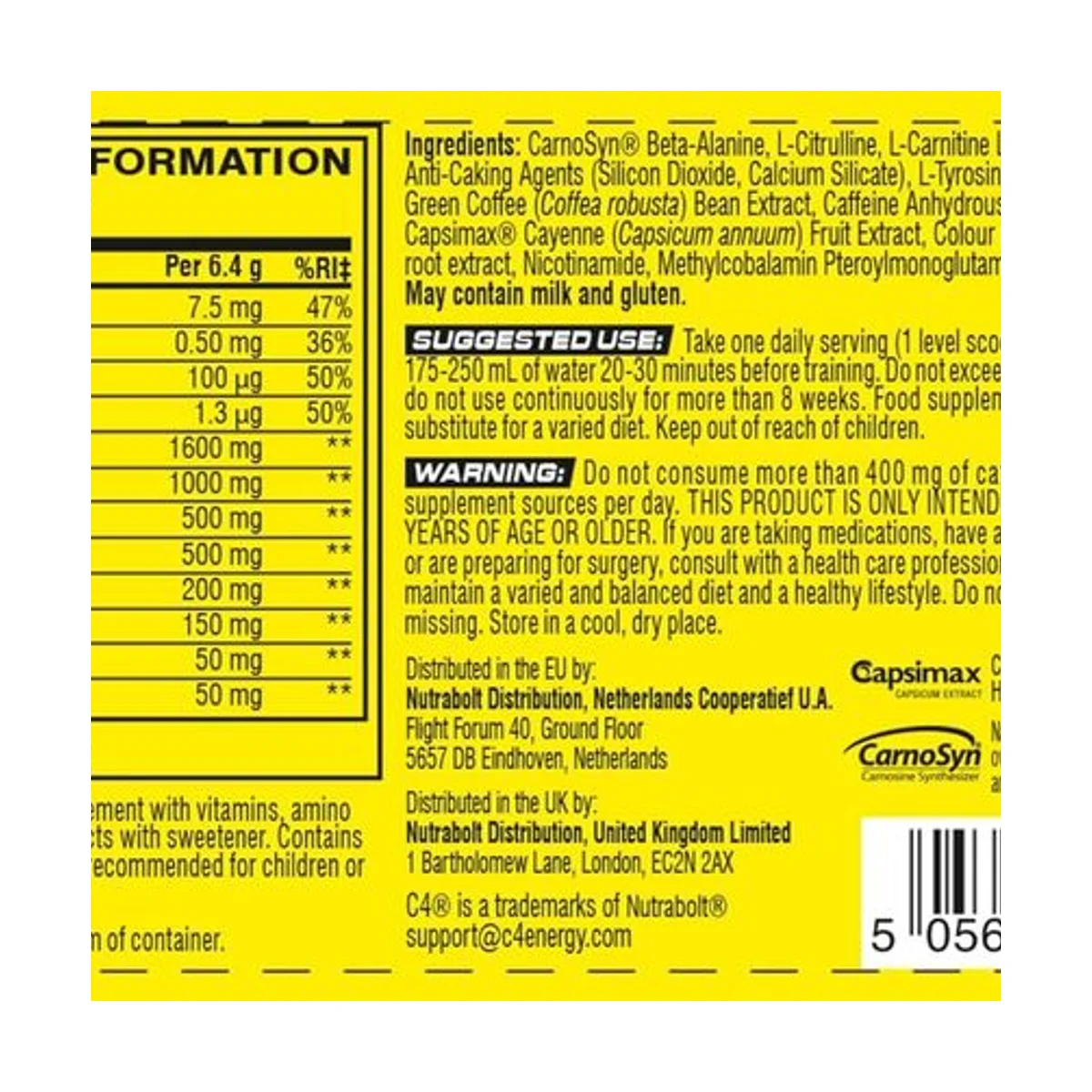 Cellucor C4 Ripped Raspberry Lemonade 192g 2