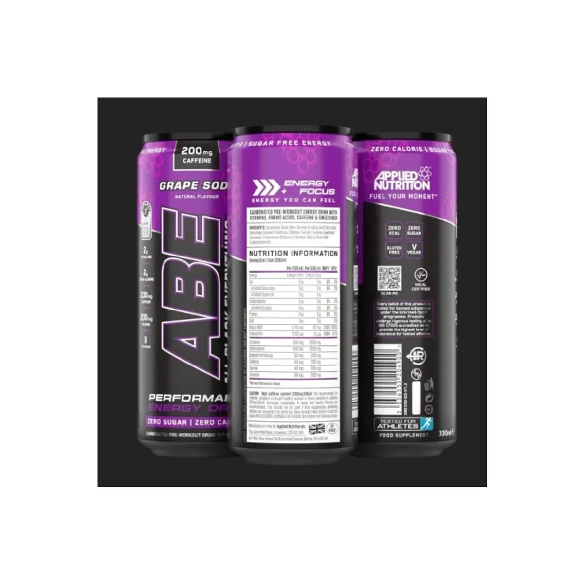 Applied Nutrition ABE Energy Drink Grape 330ml 3