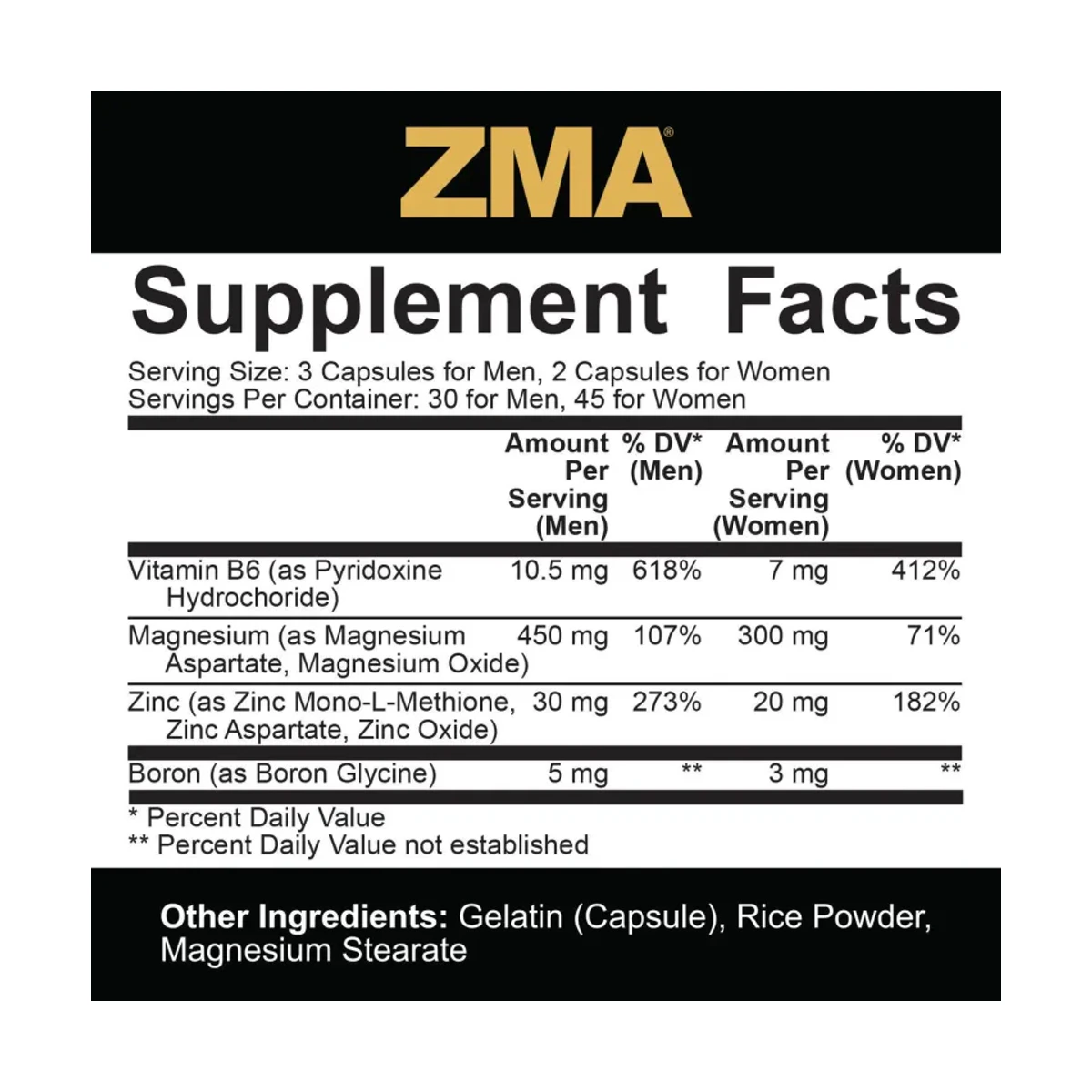 5% Nutrition ZMA cu Boron Core Series 90 capsule 2