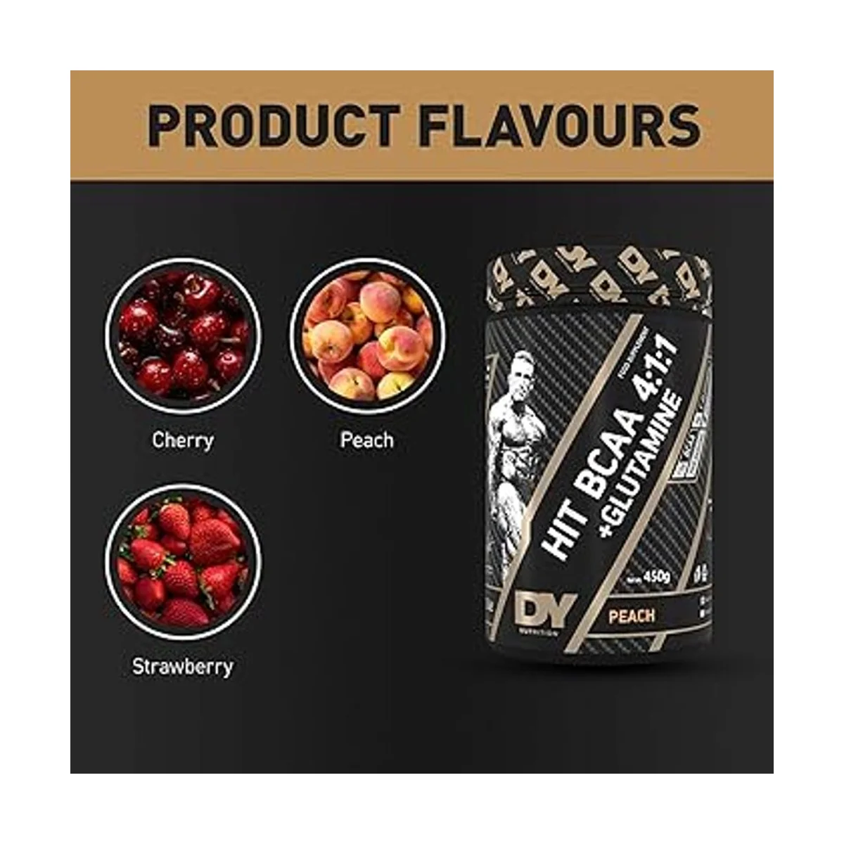 Dorian Yates Hit BCAA 4:1:1+ Glutamine Strawberry 450g 2