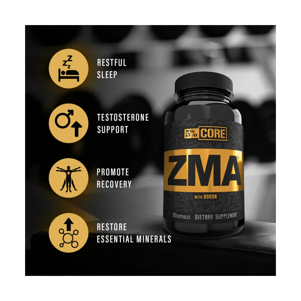 5% Nutrition ZMA cu Boron Core Series 90 capsule 3