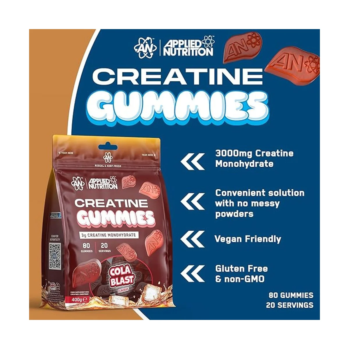Applied Nutrition Creatine Gummies Cola 80 Gummies 3
