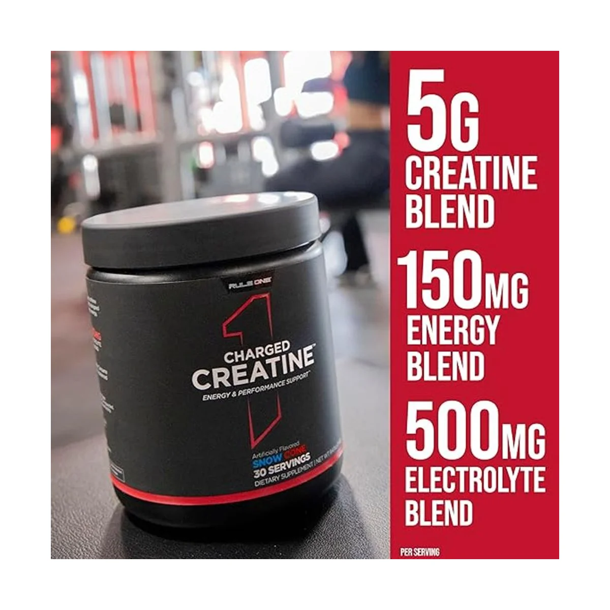 Rule 1 Charged Creatine BlueRazz Lemonade 270g 4