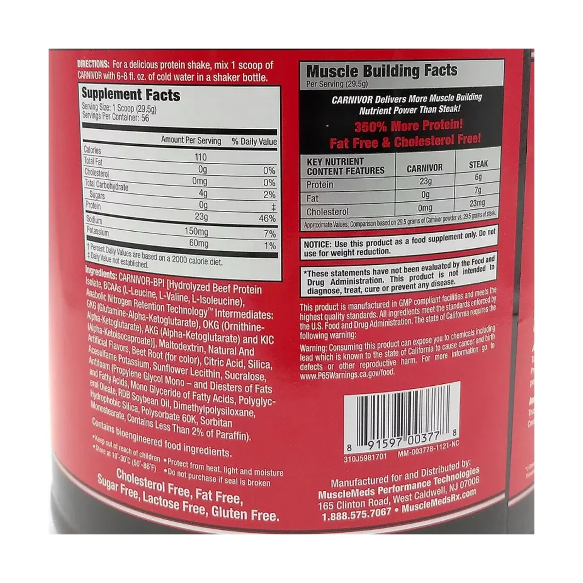 MuscleMeds Carnivor Strawberry 56 serviri 2