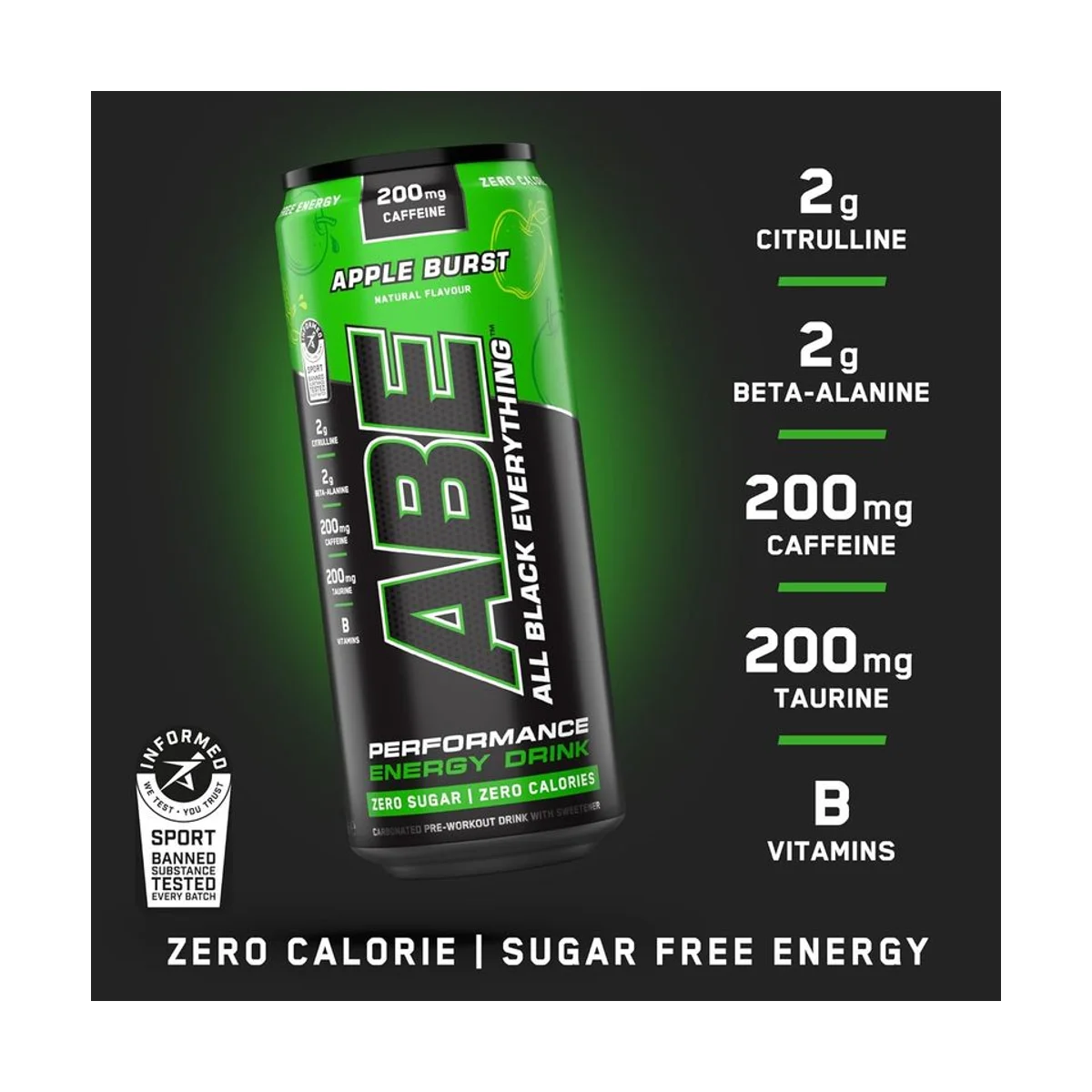 Applied Nutrition Abe Energy Drink Apple Burst 330ml 3