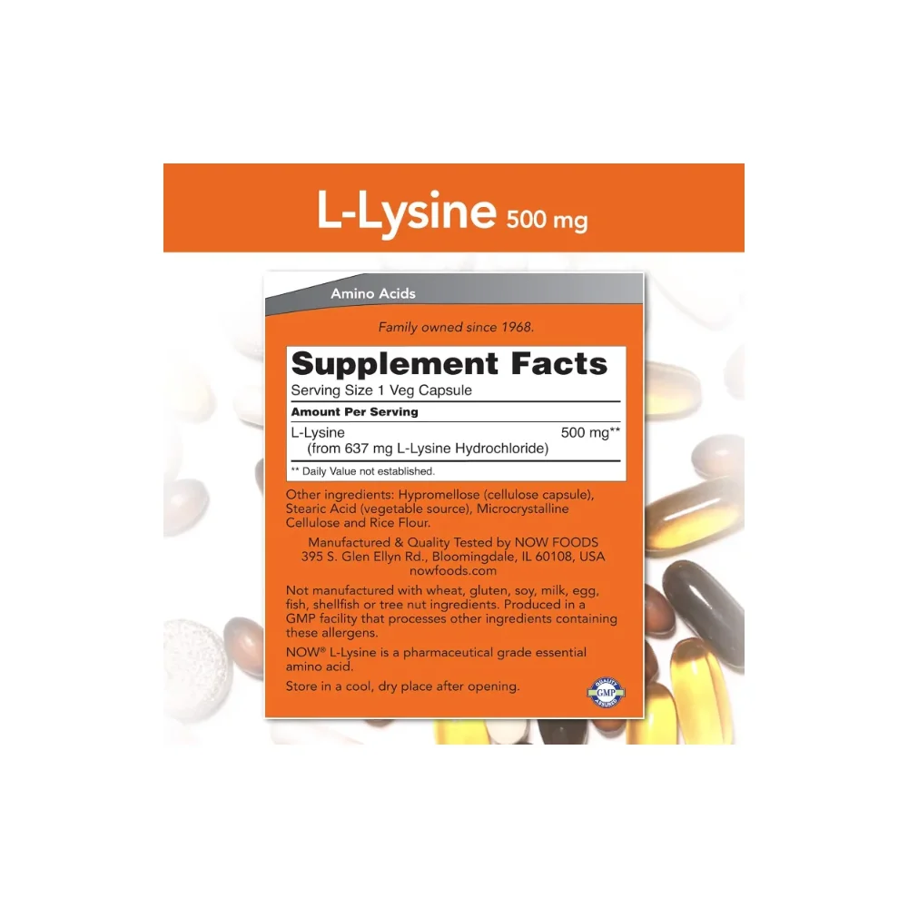 Now L-Lysine 500 mg 250 vcaps 2