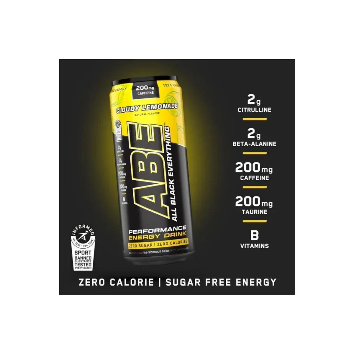 Applied Nutrition Abe Energy Drink Cloudy Lemonade 330ml 3
