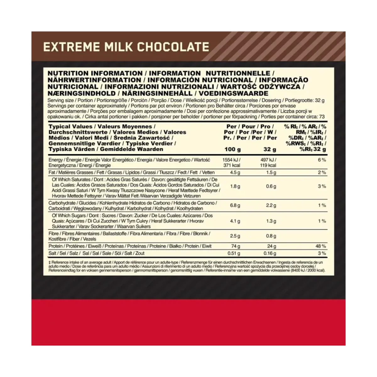 Optimum Nutriton Gold Whey Extreme Milk Chocolate 2.27kg 2