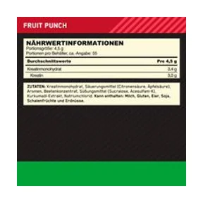 Optimum Nutrition Micronised Creatine 247g Fruit Punch 3