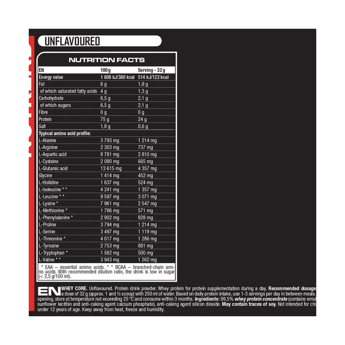 Nutrend Whey Core 900g Unflavored 2