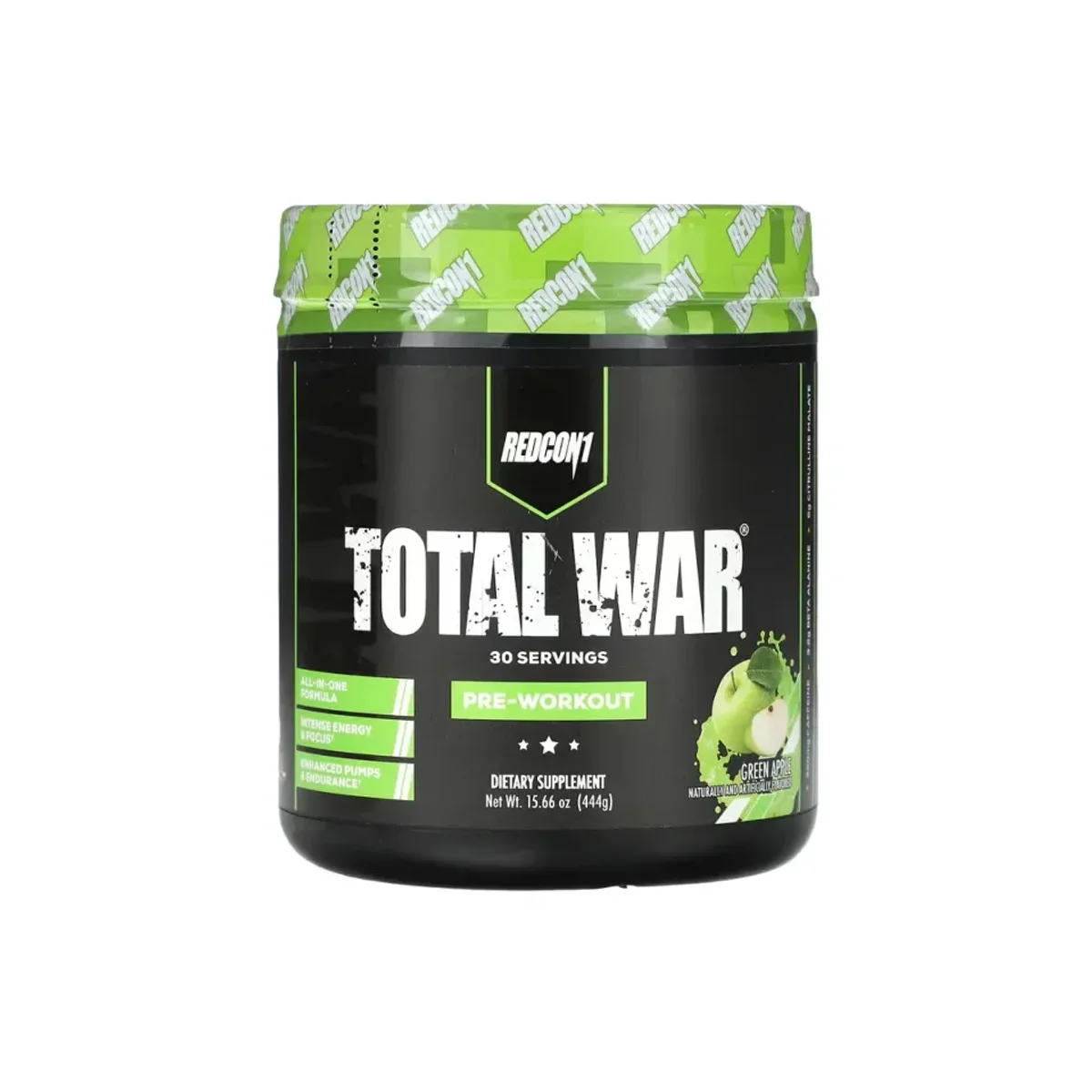 Redcon1 Total War Pre-workout 30 serviri Green Apple 1