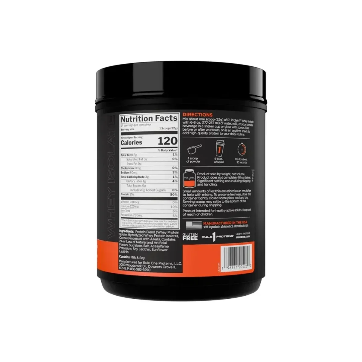 Rule 1 R1 Whey Isolate 14 serviri Chocolate Fudge 2