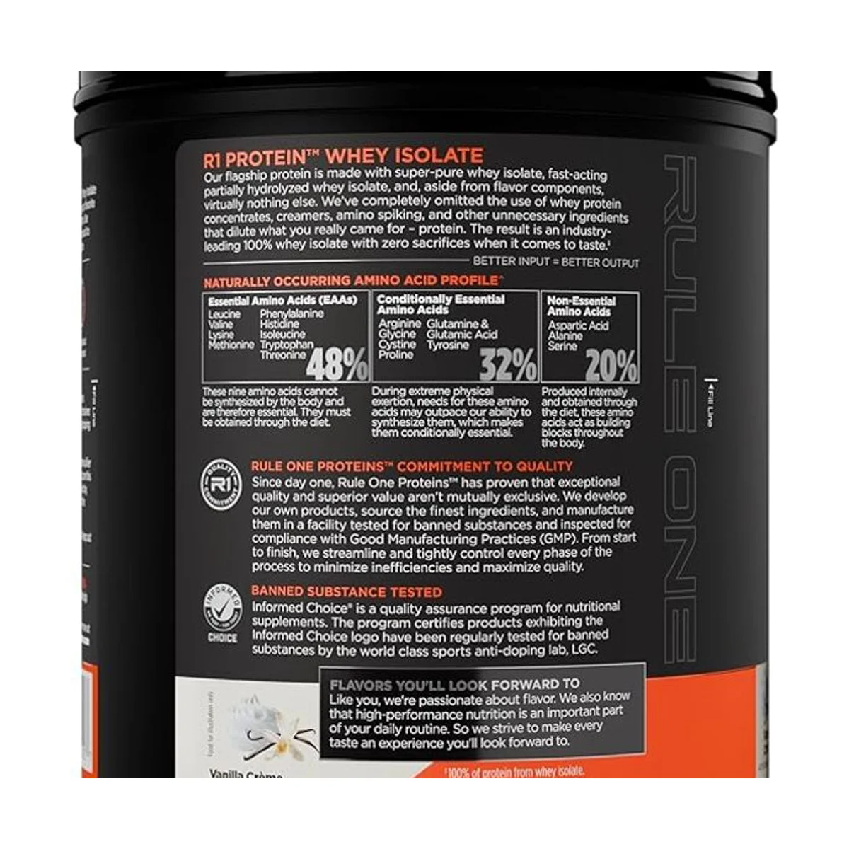 Rule 1 R1 Protein Whey Isolate 15 serviri Vanilla Creme 3