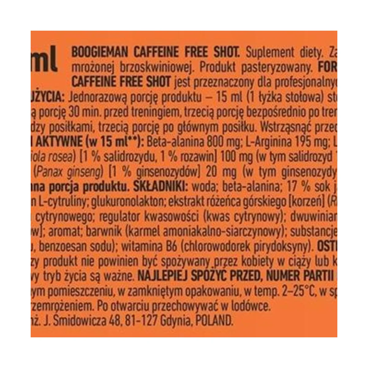 Trec Boogieman Stim Free Shot 100ml Peach Ice Tea 2