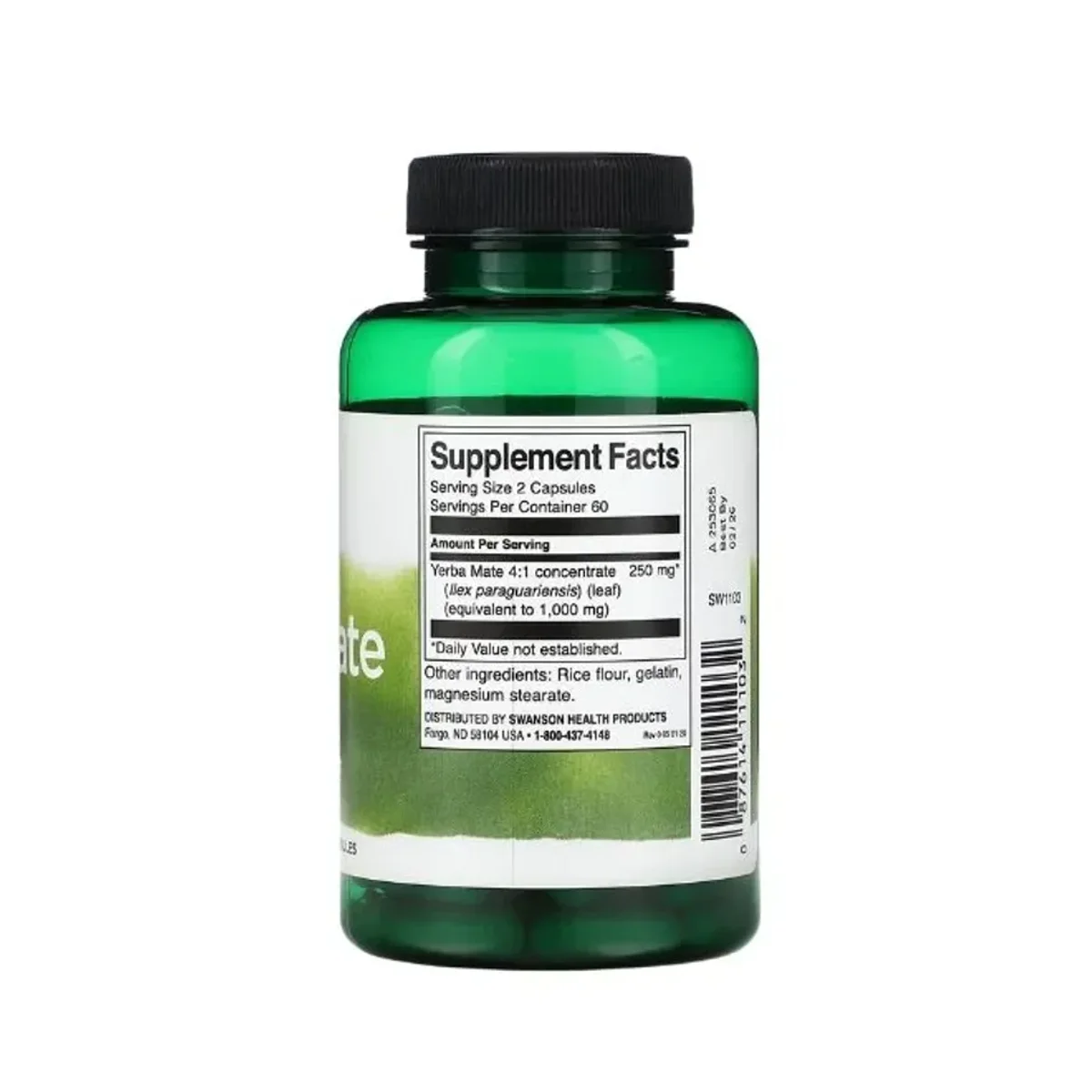 Swanson Yerba Mate 125mg 120caps 2