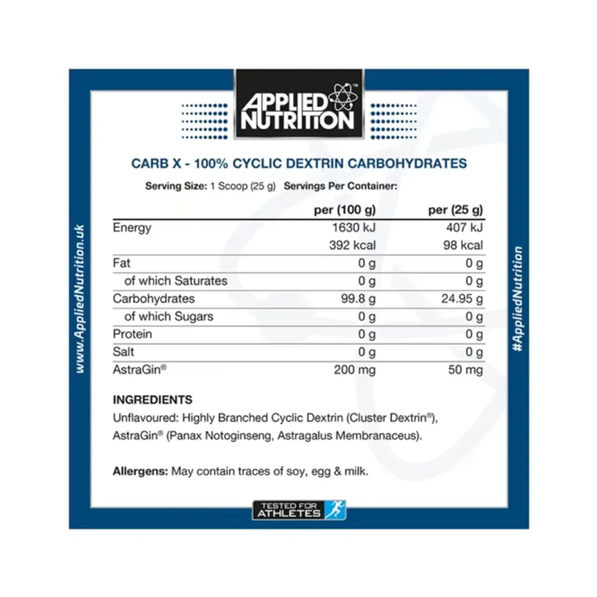 Applied Nutrition Carb X  Cyclic Dextrin Unflavoured 1200g 2