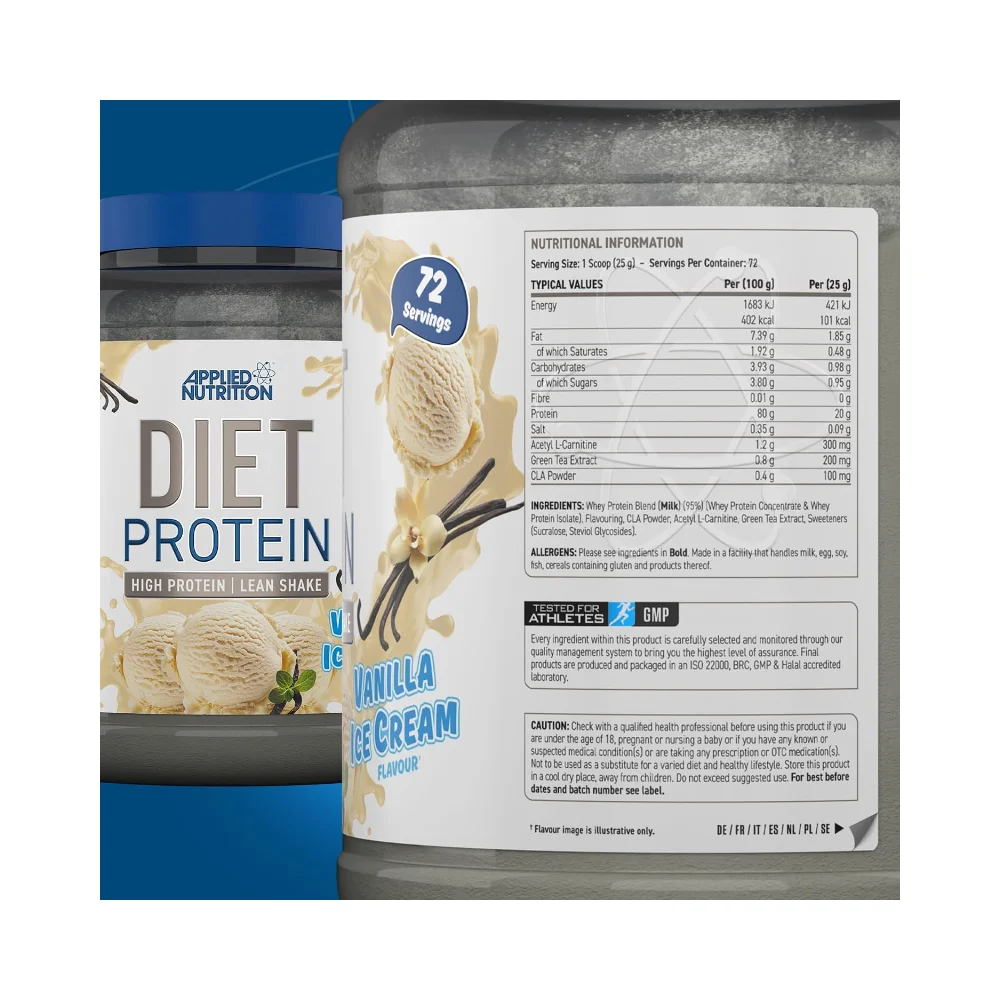 Applied Nutrition Diet Whey 1.8kg Vanilla Ice Cream 3
