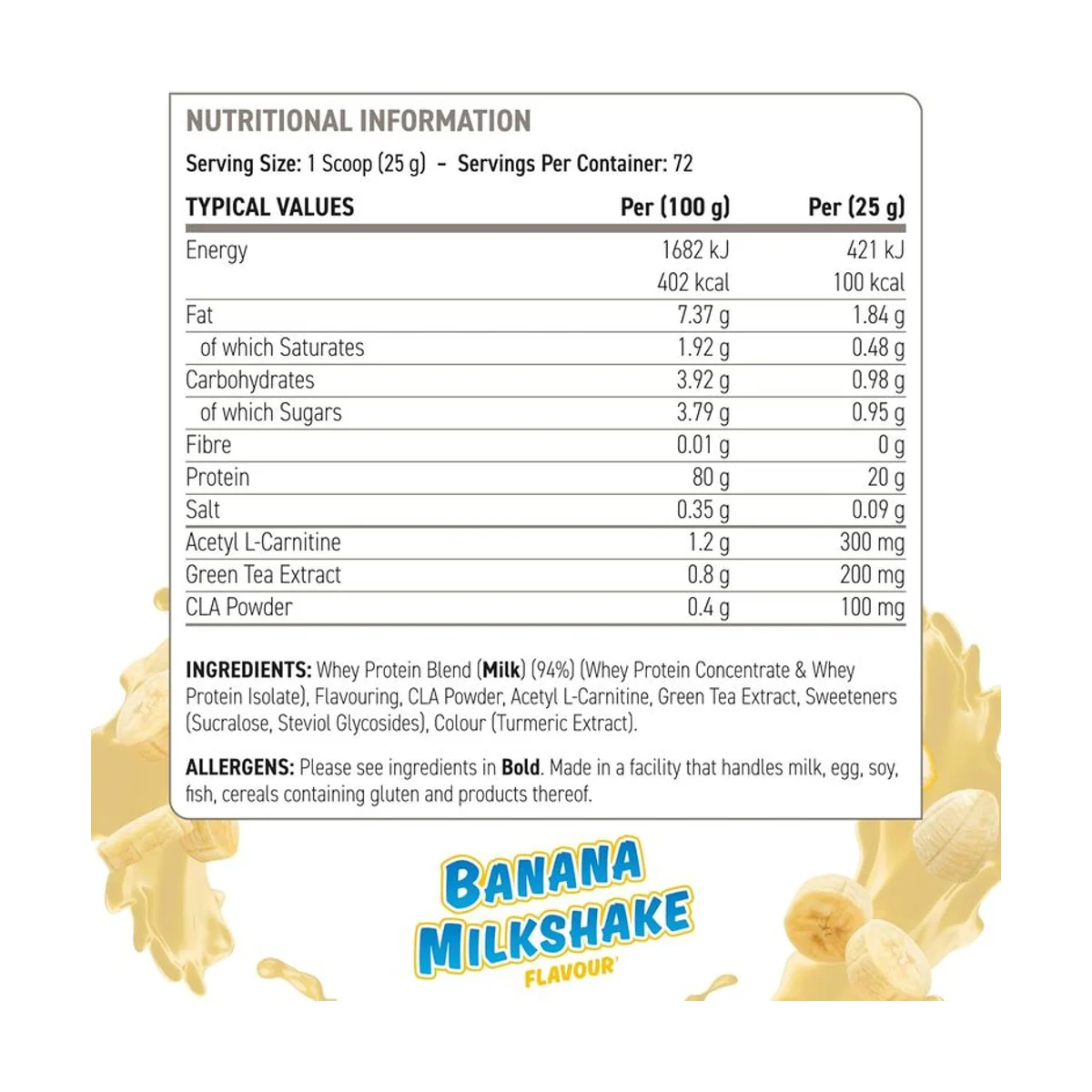 Applied Nutrition Diet Protein 1.8kg Banana Milkshake