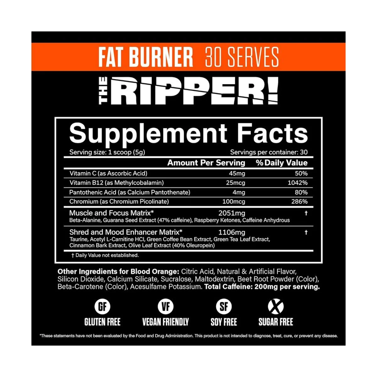 Jnx Sports Fat Burner The Ripper 150g Blood Orange 2