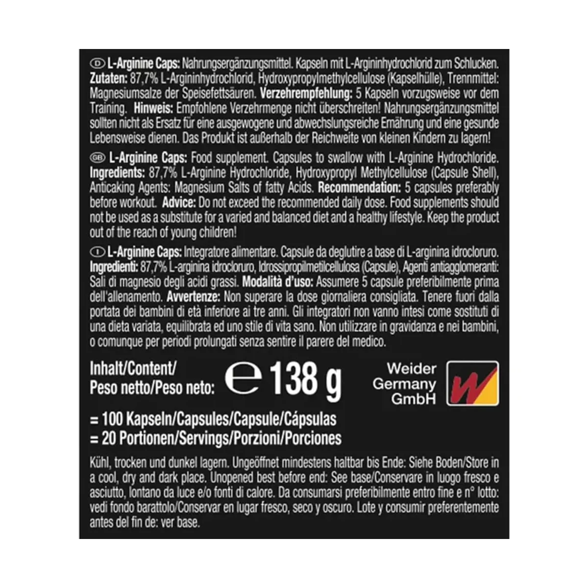Weider L-Arginine 5.000mg 100 caps 3