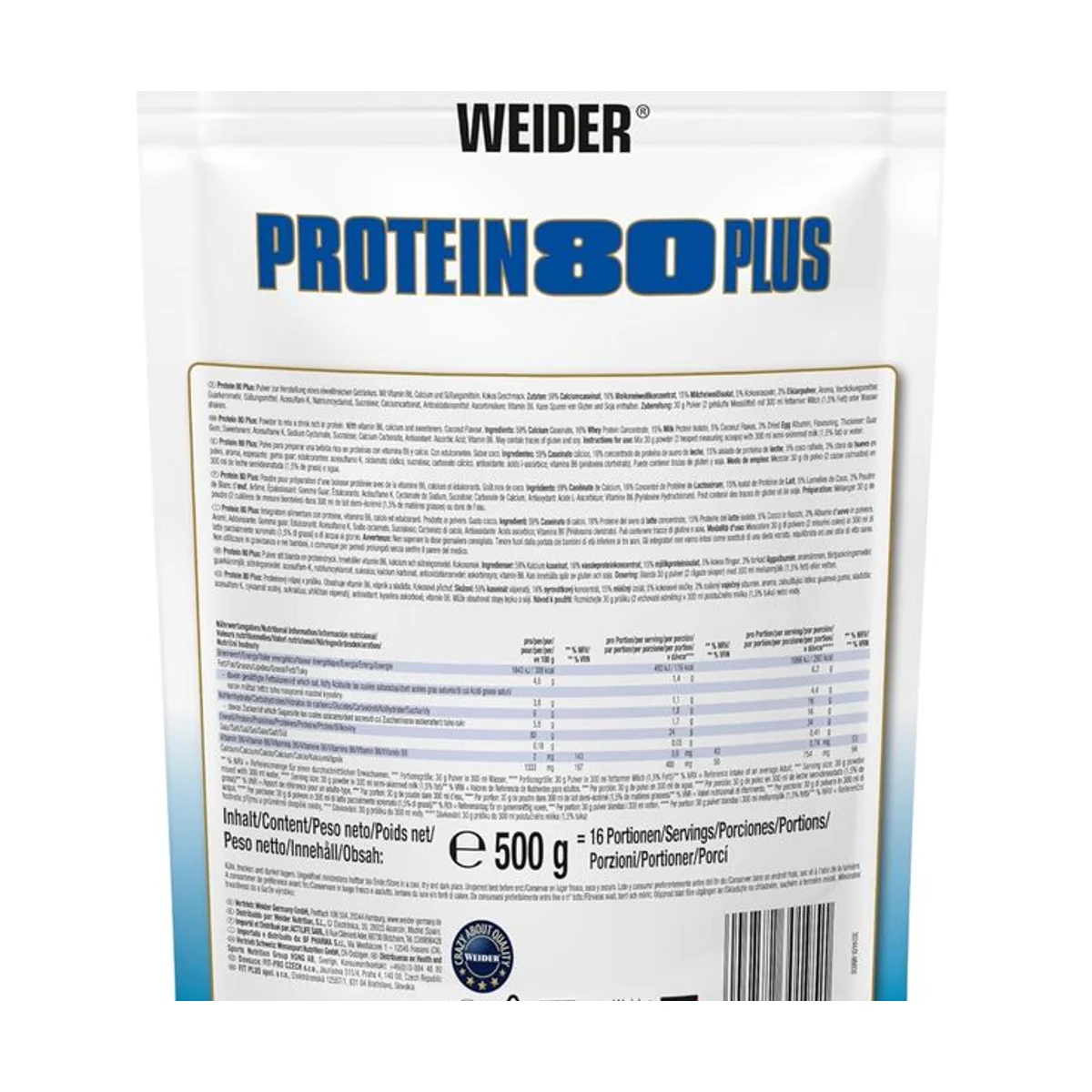 Weider Protein 80 Plus 500g Coconut 2