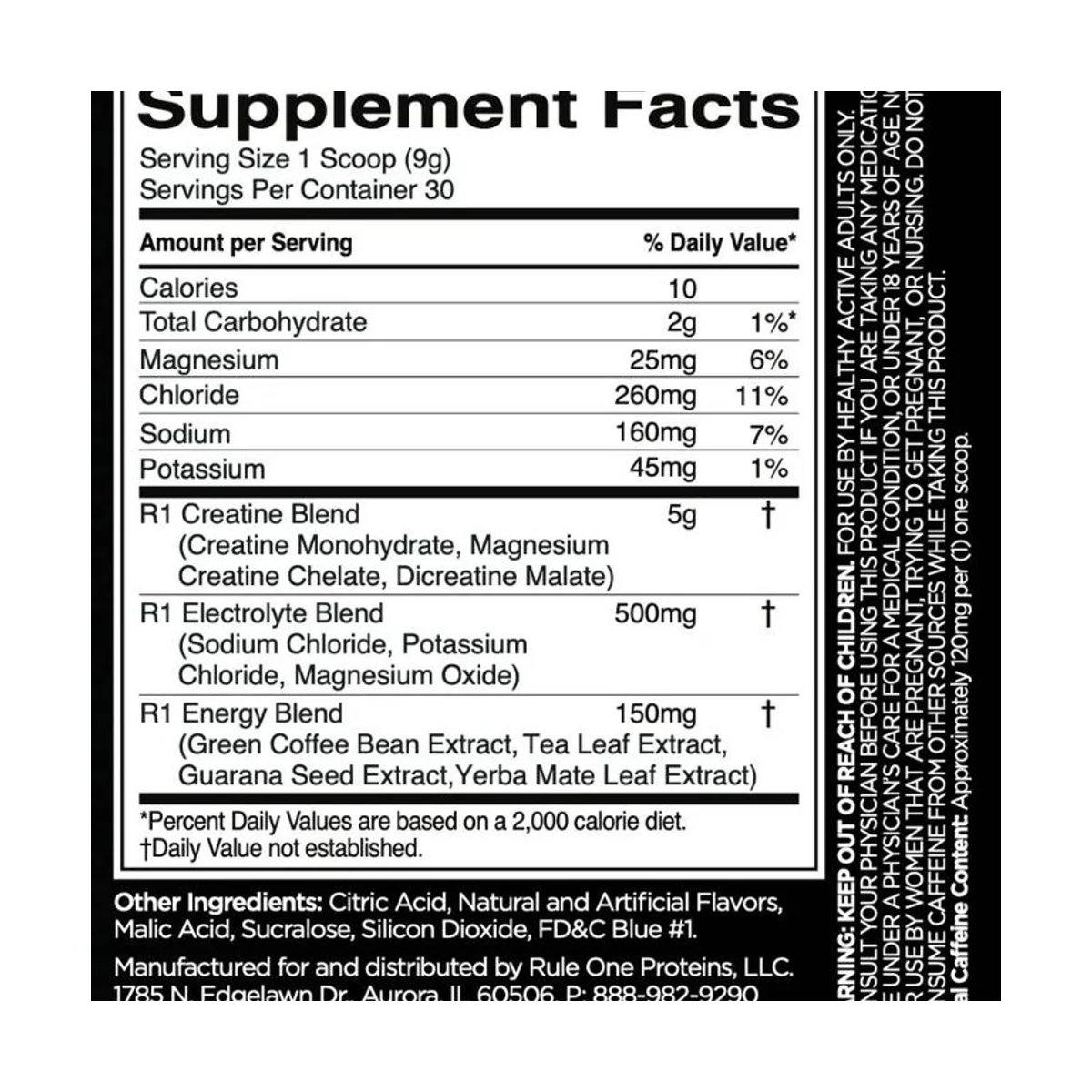 Rule 1 Charged Creatine BlueRazz Lemonade 270g 2