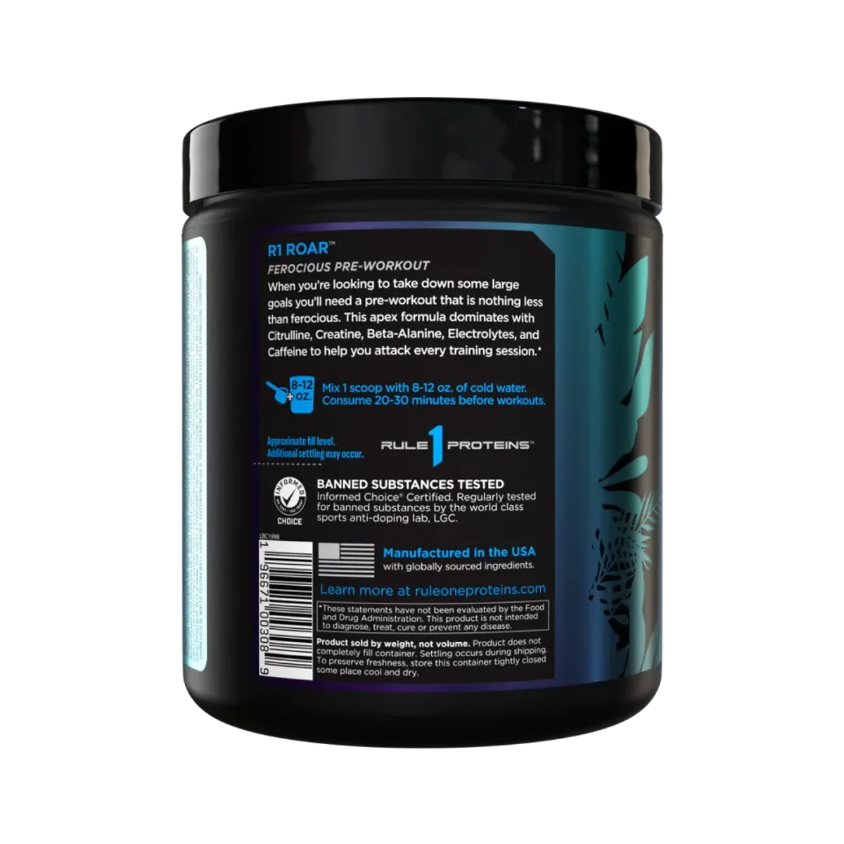 Rule 1 Roar Pre-workout 30 Serviri Blue Razz 3