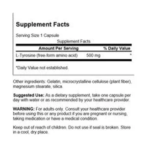 Swanson L-Tyrozyna 500mg 100capsule 3