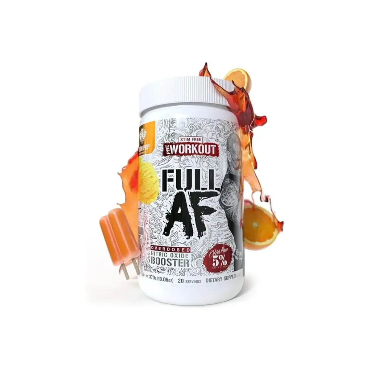 5% Nutrition Full AF Pre-workout Stim Free Push Pop 370g
