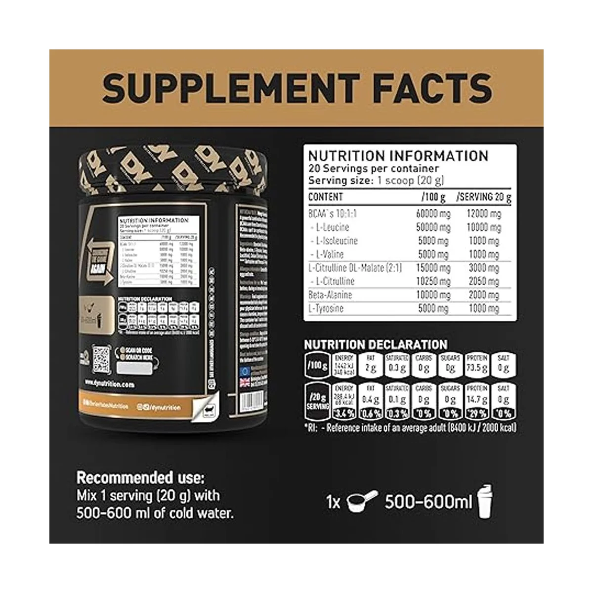 Dorian Yates Hit BCAA 10:1:1 Strawberry 400g 2