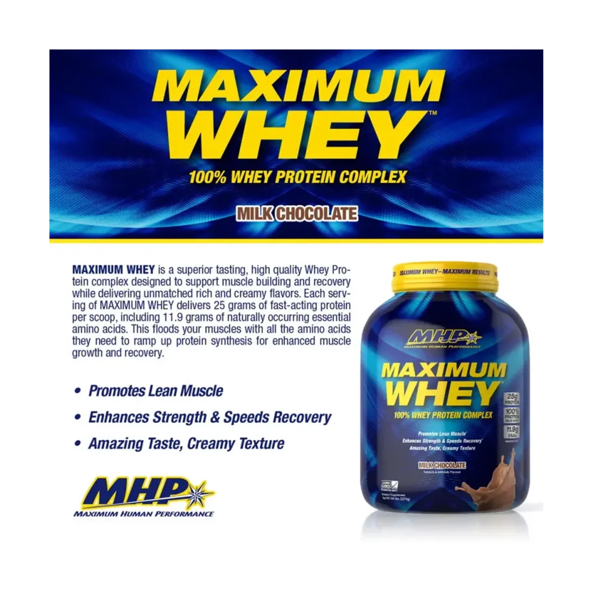 MHP Maximum Whey Milk Chocolate 2275g 2