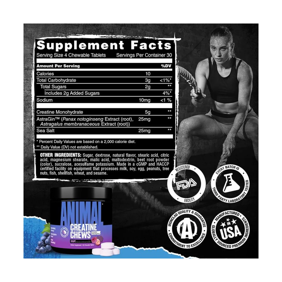 Universal Animal Creatine Chews Grape 120 Tabs 2