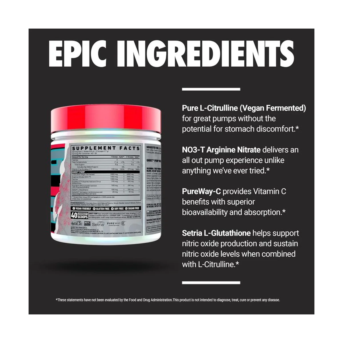 Ghost Pump Nitric Oxide 40 serviri Peach Stim Free 2