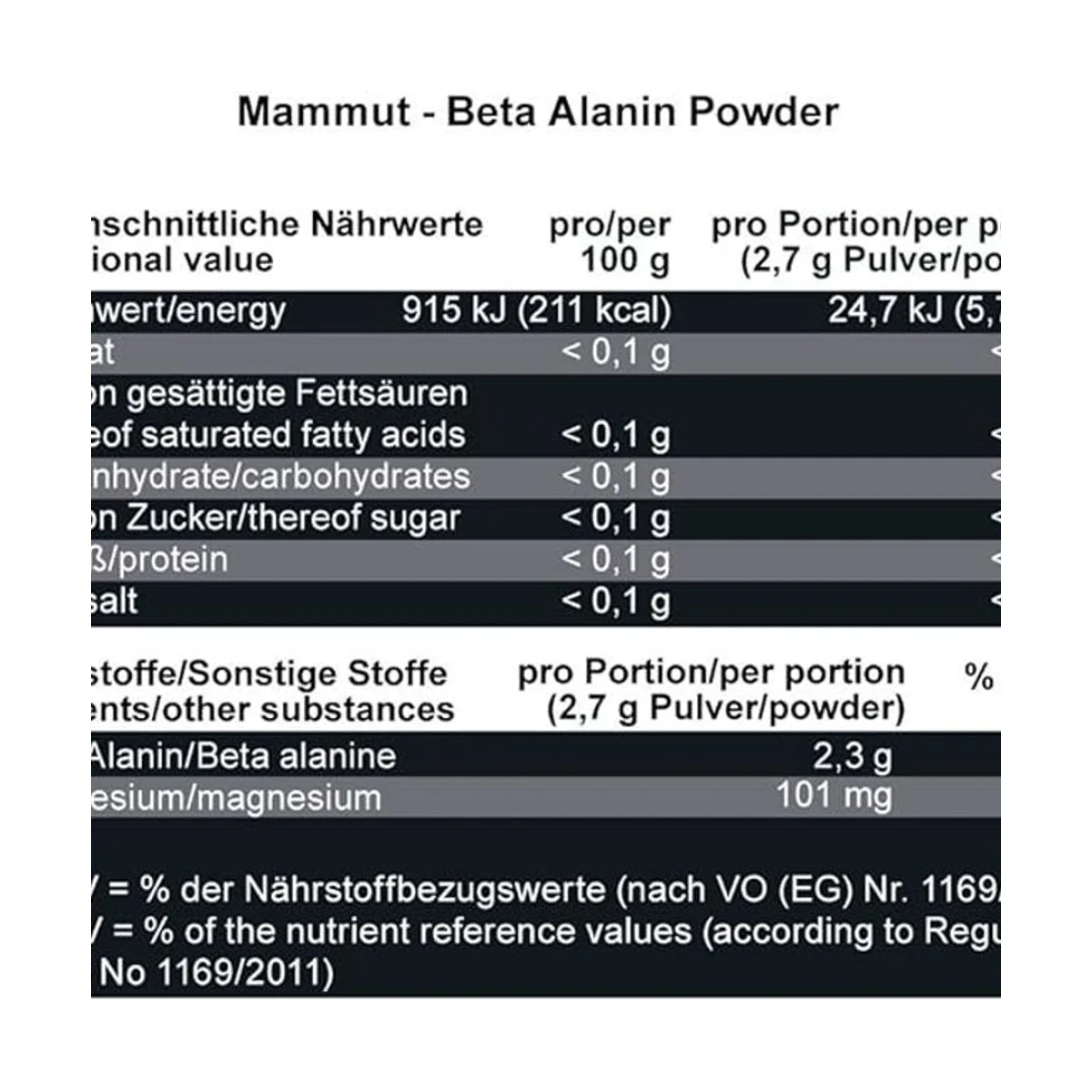 Mammut Beta Alanin Powder 300g  2