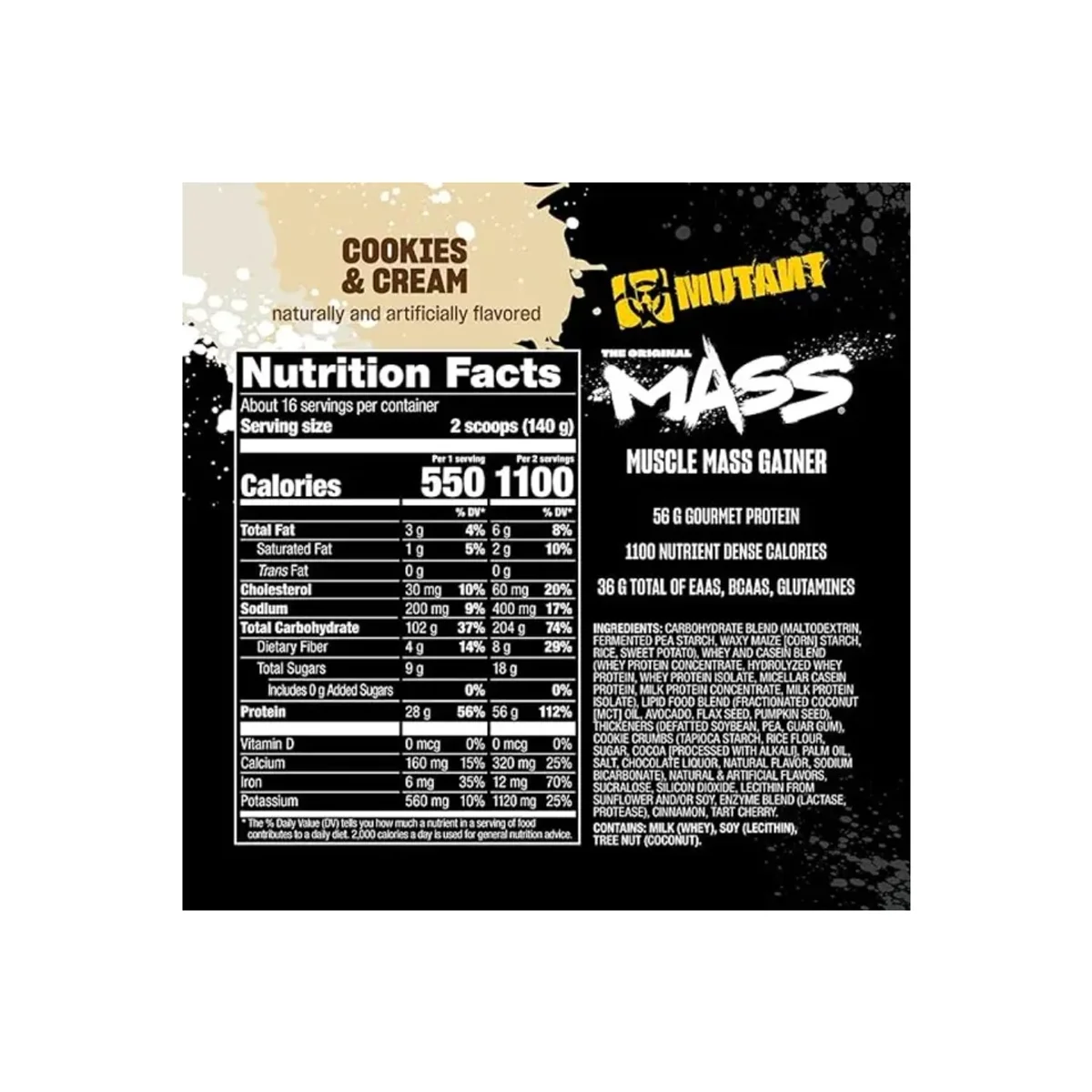 Mutant Mass Cookies and Cream 2270g 2