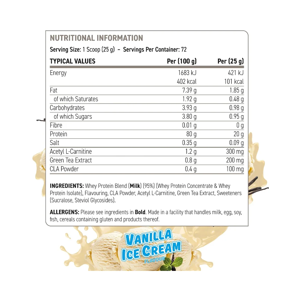 Applied Nutrition Diet Whey 1.8kg Vanilla Ice Cream 2